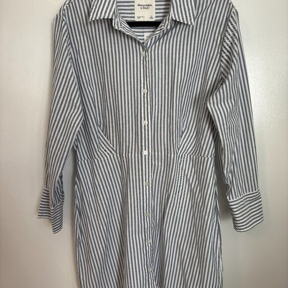 NWT - Abercrombie & Fitch Striped Mini Dress - Blue & White - Women's Large - Picture 4 of 6